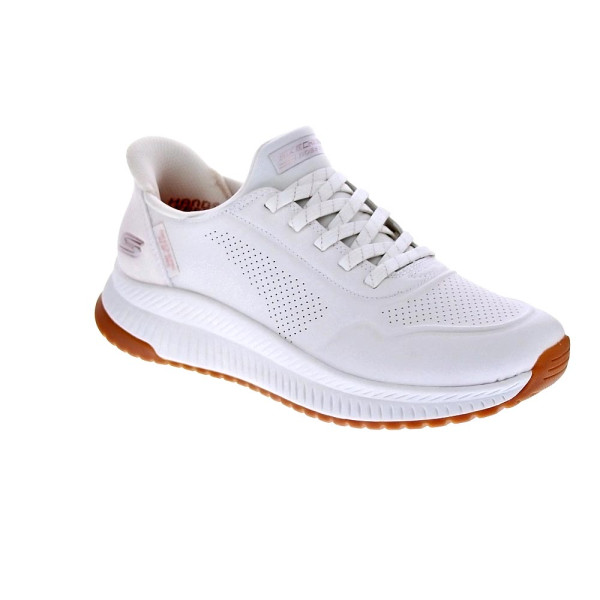 Zapatillas Skechers zapatos Mujer modelo Slipins Bobs Squad Blanco Elástico