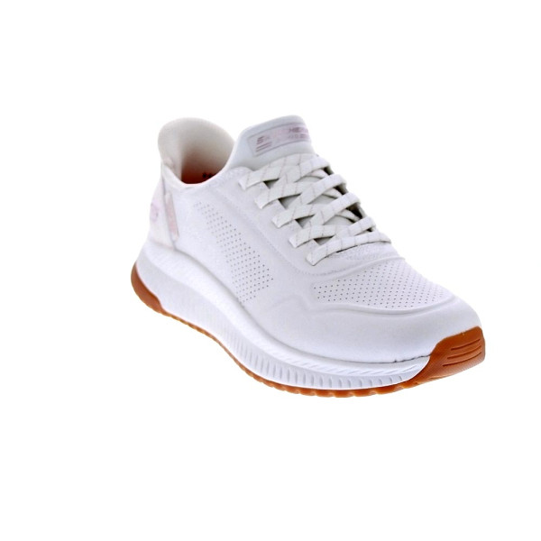 Zapatillas Skechers zapatos Mujer modelo Slipins Bobs Squad Blanco Elástico