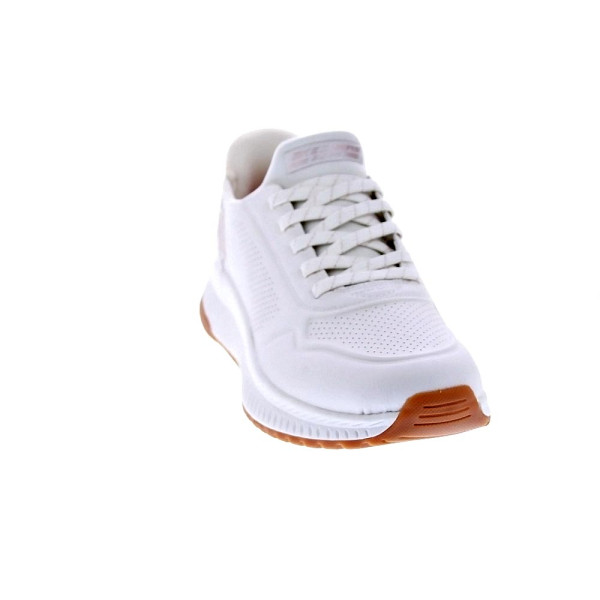 Zapatillas Skechers zapatos Mujer modelo Slipins Bobs Squad Blanco Elástico