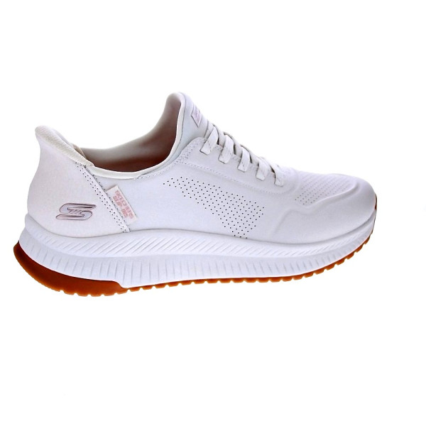 Zapatillas Skechers zapatos Mujer modelo Slipins Bobs Squad Blanco Elástico
