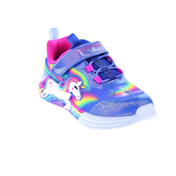 Zapatillas Skechers zapatos Niña modelo Luces Unicorn Chaser Azul Velcro