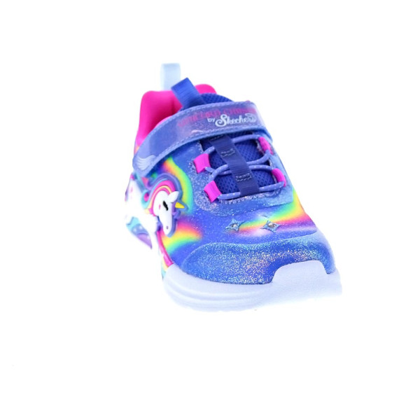 Zapatillas Skechers zapatos Niña modelo Luces Unicorn Chaser Azul Velcro