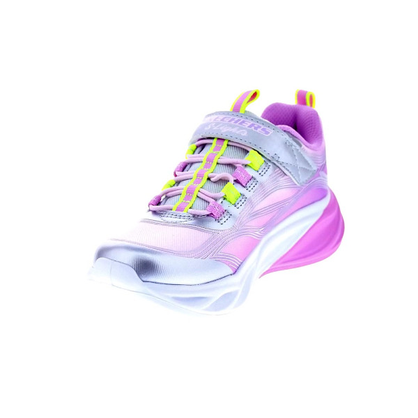 Zapatillas Skechers zapatos Niña modelo Luces Cosmic Glow Plata Velcro