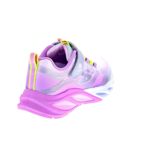 Zapatillas Skechers zapatos Niña modelo Luces Cosmic Glow Plata Velcro