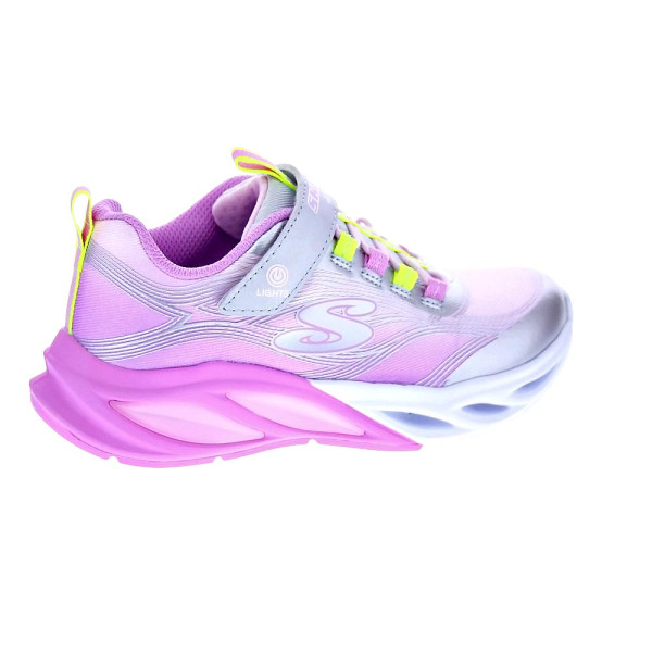 Zapatillas Skechers zapatos Niña modelo Luces Cosmic Glow Plata Velcro