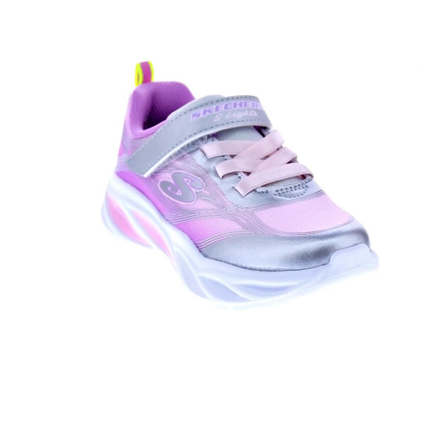 Zapatillas Skechers zapatos Niña modelo Luces Cosmic Glow Plata Velcro