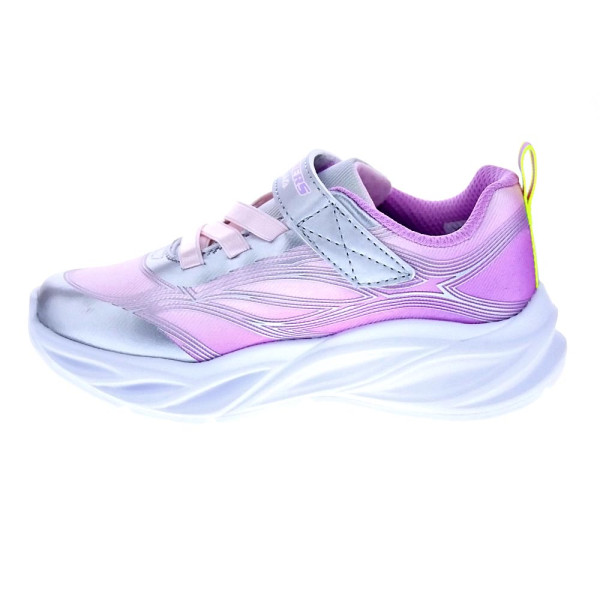 Zapatillas Skechers zapatos Niña modelo Luces Cosmic Glow Plata Velcro