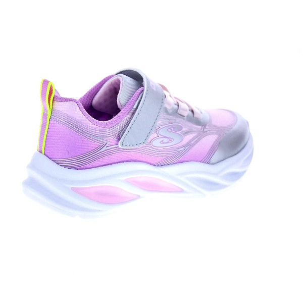 Zapatillas Skechers zapatos Niña modelo Luces Cosmic Glow Plata Velcro