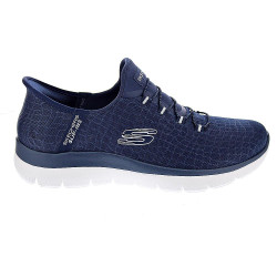 Zapatillas Skechers zapatos Mujer modelo Slipins Summits Classy Night Azul Elástico
