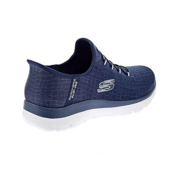 Zapatillas Skechers zapatos Mujer modelo Slipins Summits Classy Night Azul Elástico