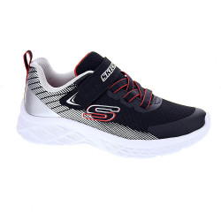Zapatillas Skechers zapatos Niño modelo Microspec II Zovrix Negro Velcro 2
