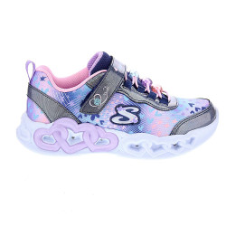 Zapatillas Skechers zapatos Niña modelo Luces Infinite Heart Jewels Azul Velcro