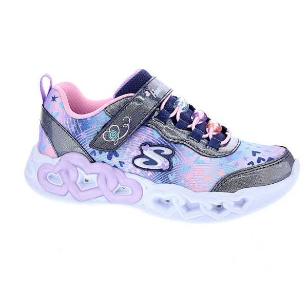 Zapatillas Skechers zapatos Niña modelo Luces Infinite Heart Jewels Azul Velcro
