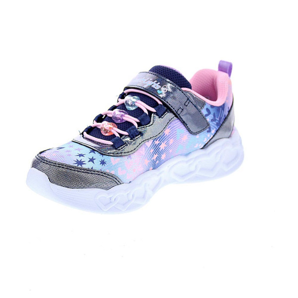 Zapatillas Skechers zapatos Niña modelo Luces Infinite Heart Jewels Azul Velcro