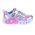 Zapatillas Skechers zapatos Niña modelo Luces Infinite Heart Jewels Plata Velcro