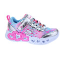 Zapatillas Skechers zapatos Niña modelo Luces Infinite Heart Jewels Plata Velcro