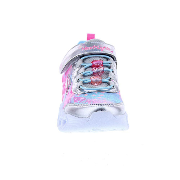 Zapatillas Skechers zapatos Niña modelo Luces Infinite Heart Jewels Plata Velcro