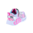 Zapatillas Skechers zapatos Niña modelo Luces Infinite Heart Jewels Plata Velcro