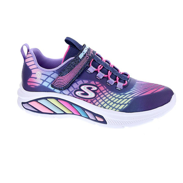Zapatillas Skechers zapatos Niña modelo Luces Rainbow Cruisers Violeta Velcro