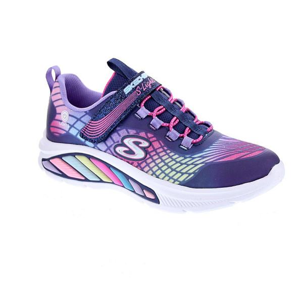 Zapatillas Skechers zapatos Niña modelo Luces Rainbow Cruisers Violeta Velcro