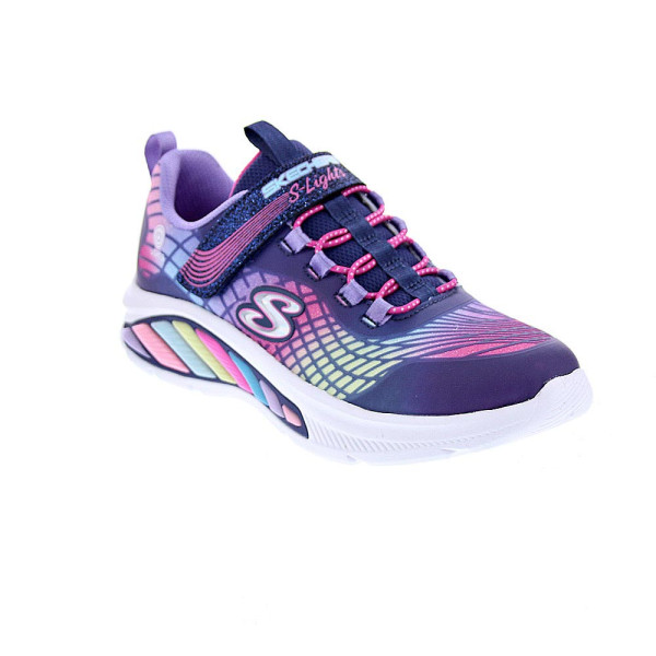 Zapatillas Skechers zapatos Niña modelo Luces Rainbow Cruisers Violeta Velcro