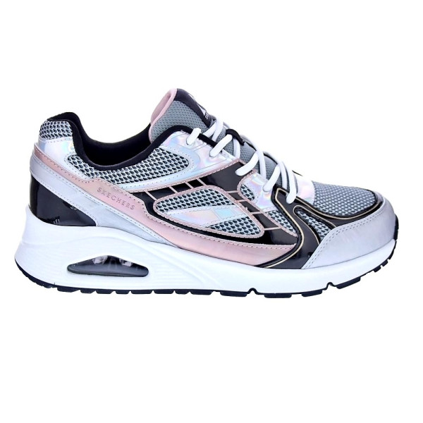 Zapatillas Skechers zapatos Mujer modelo Uno Gen 1 Platinum Flash Plata Cordón