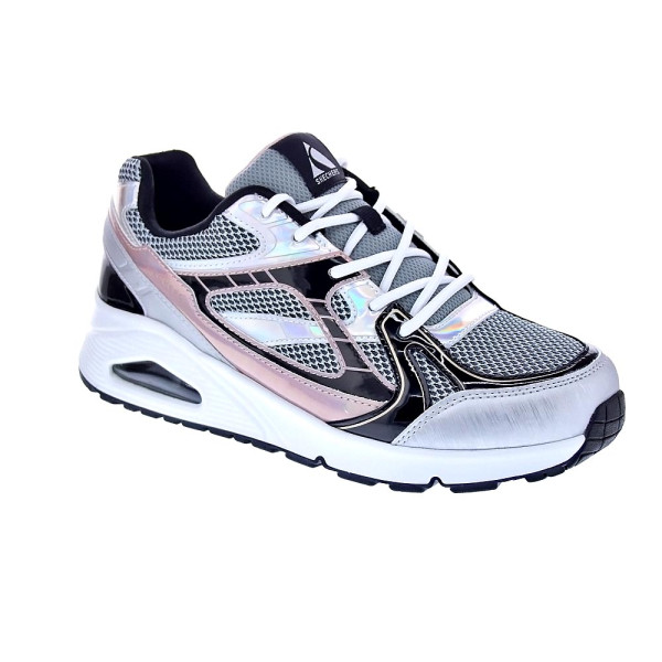 Zapatillas Skechers zapatos Mujer modelo Uno Gen 1 Platinum Flash Plata Cordón