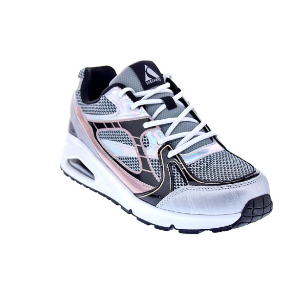 Zapatillas Skechers zapatos Mujer modelo Uno Gen 1 Platinum Flash Plata Cordón