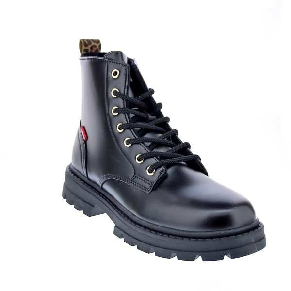 Botines Levis zapatos Niña modelo Pasadena Refresh Negro Cordón