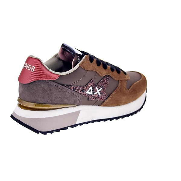 Zapatillas Sun68 AX zapatos Mujer modelo Stargirl Glitter Logo Marrón Cordón