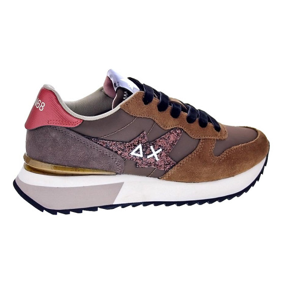 Zapatillas Sun68 AX zapatos Mujer modelo Stargirl Glitter Logo Marrón Cordón