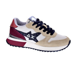 Zapatillas Sun68 AX zapatos Mujer modelo Stargirl Glitter Logo Beige Cordón 2