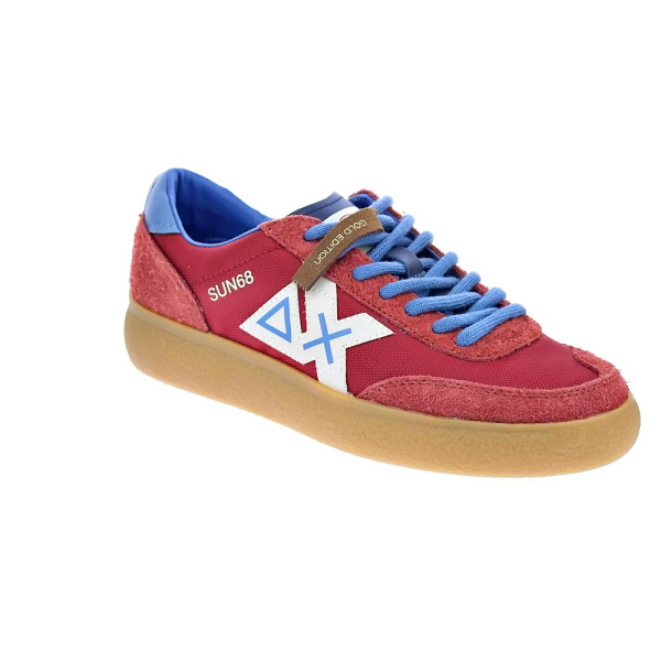 Zapatillas Sun68 AX zapatos Hombre modelo Luis Low Rojo Cordón