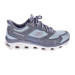 Zapatillas Skechers zapatos Mujer modelo Slip-ins Glide Step Sole Gris Cordón