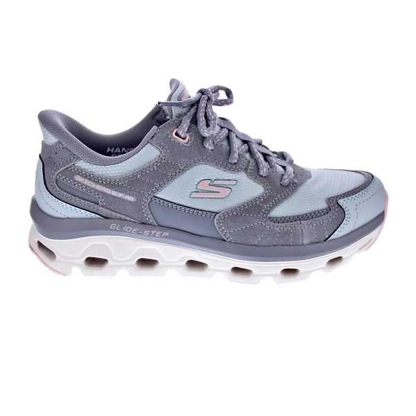 Zapatillas Skechers zapatos Mujer modelo Slip-ins Glide Step Sole Gris Cordón