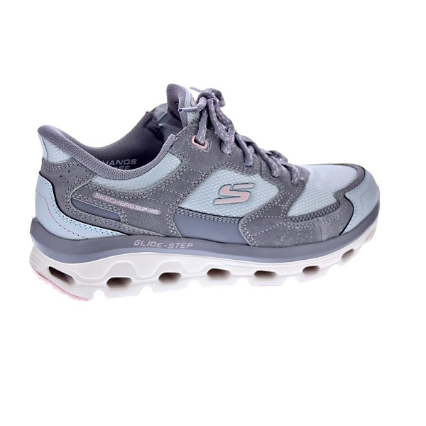 Zapatillas Skechers zapatos Mujer modelo Slip-ins Glide Step Sole Gris Cordón