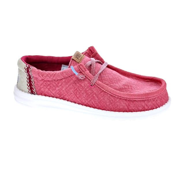 Mocasines Hey Dude zapatos Hombre modelo Wally Jute Rojo Elástico