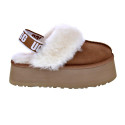 Zuecos Ugg zapatos Mujer modelo Funkette Marrón Elástico