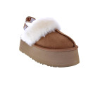 Zuecos Ugg zapatos Mujer modelo Funkette Marrón Elástico