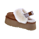 Zuecos Ugg zapatos Mujer modelo Funkette Marrón Elástico