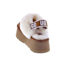 Zuecos Ugg zapatos Mujer modelo Funkette Marrón Elástico
