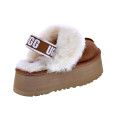 Zuecos Ugg zapatos Mujer modelo Funkette Marrón Elástico