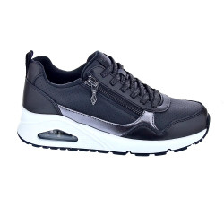 Zapatillas Skechers zapatos Mujer modelo Uno Metallic Sliders Negro Elástico