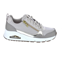 Zapatillas Skechers zapatos Mujer modelo Uno Metallic Sliders Beige Elástico