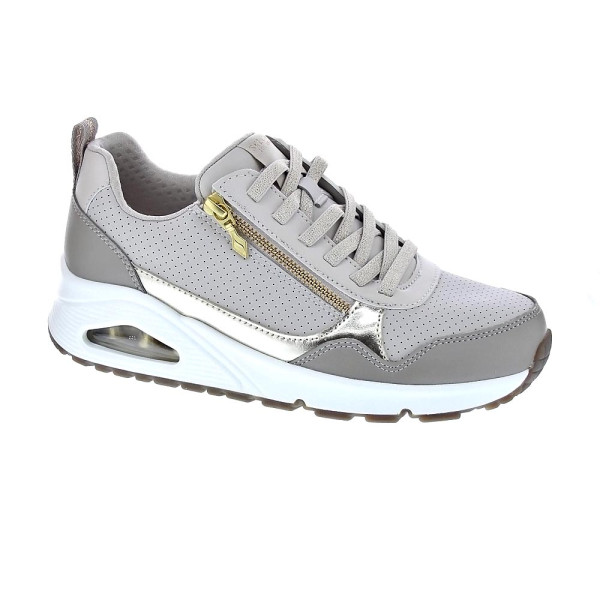 Zapatillas Skechers zapatos Mujer modelo Uno Metallic Sliders Beige Elástico