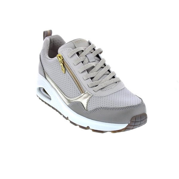 Zapatillas Skechers zapatos Mujer modelo Uno Metallic Sliders Beige Elástico