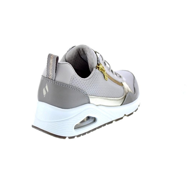 Zapatillas Skechers zapatos Mujer modelo Uno Metallic Sliders Beige Elástico