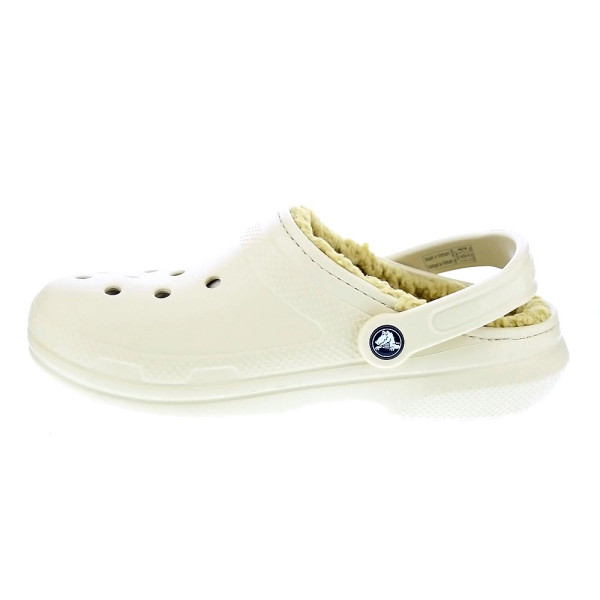 Zuecos Crocs zapatos Mujer modelo Classic Lined Clog Beige 