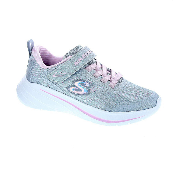 Zapatillas Skechers zapatos Niña modelo Wave 92 Gris Velcro