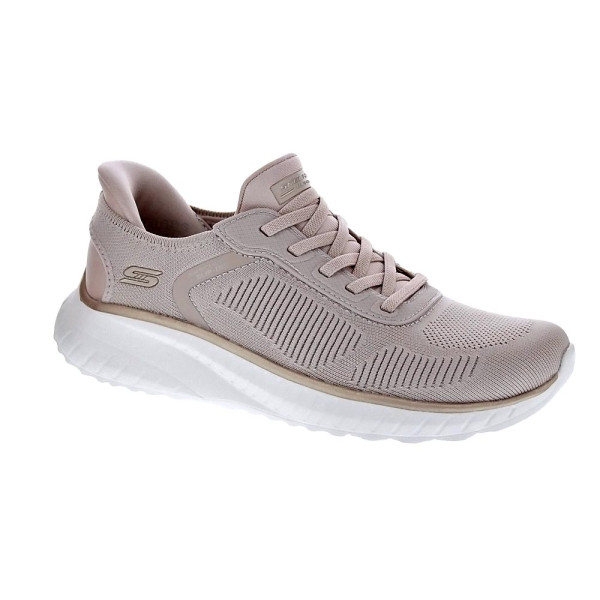 Zapatillas Skechers zapatos Mujer modelo Bobs Squad Slip-ins Beige Elástico